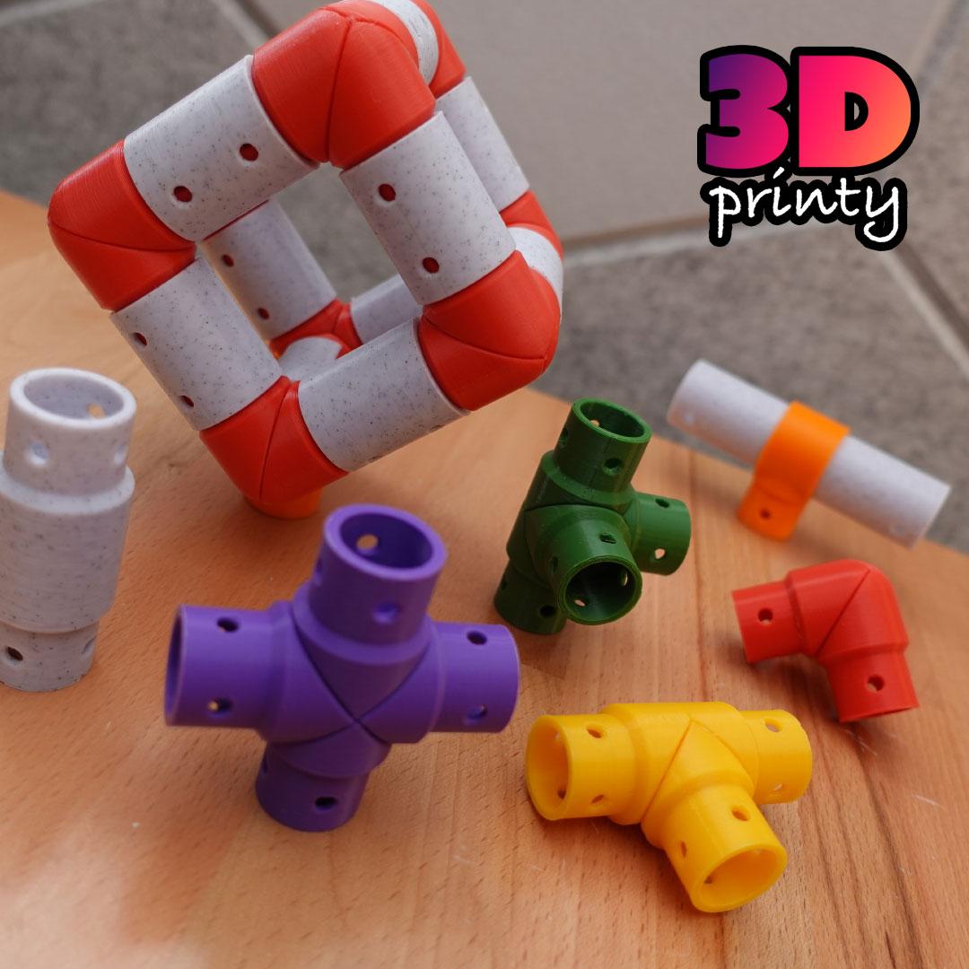 Printy Pipes - Construction Toy 3d model