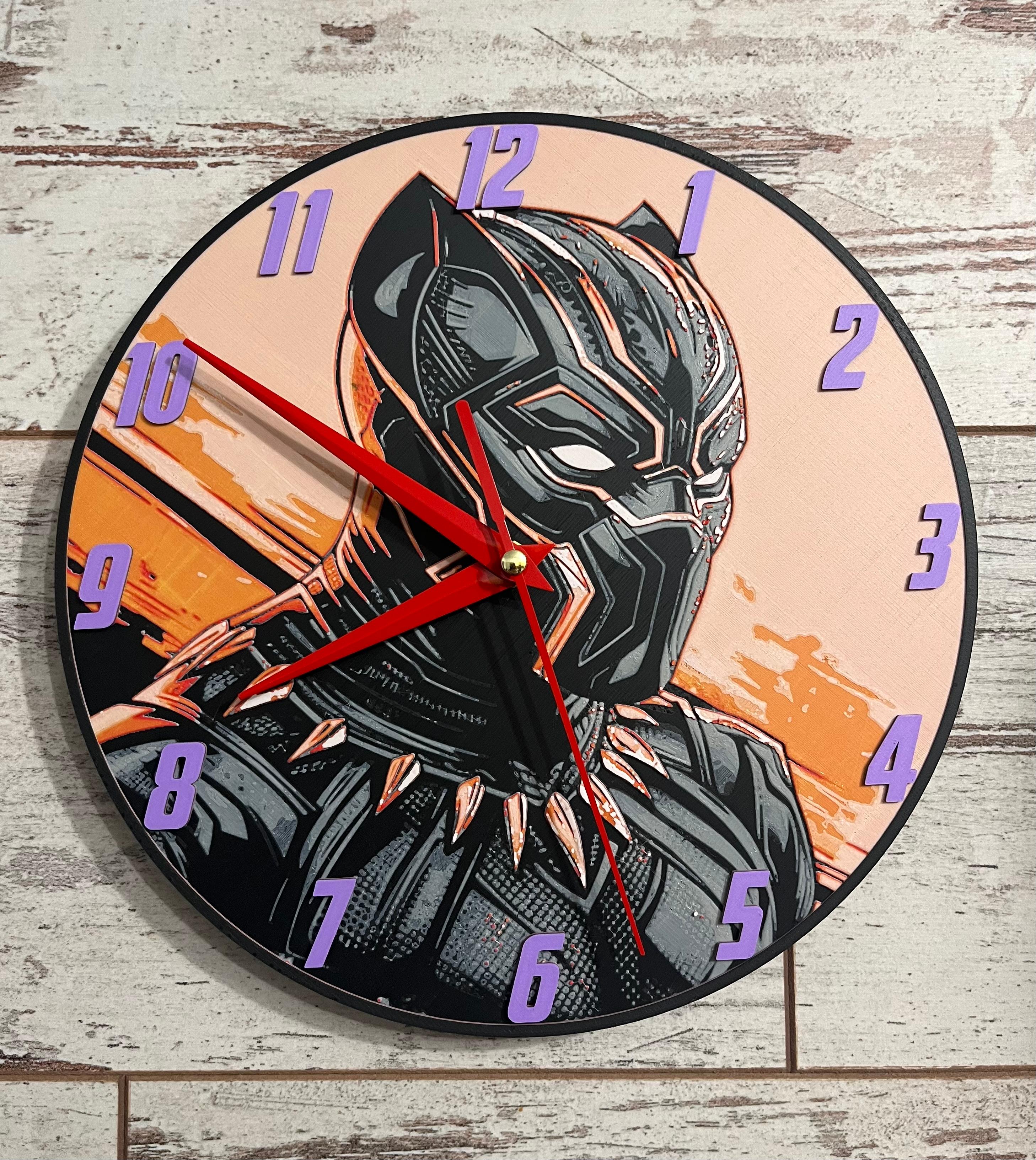 Black Panther Clock (Filament Painting) 3d model