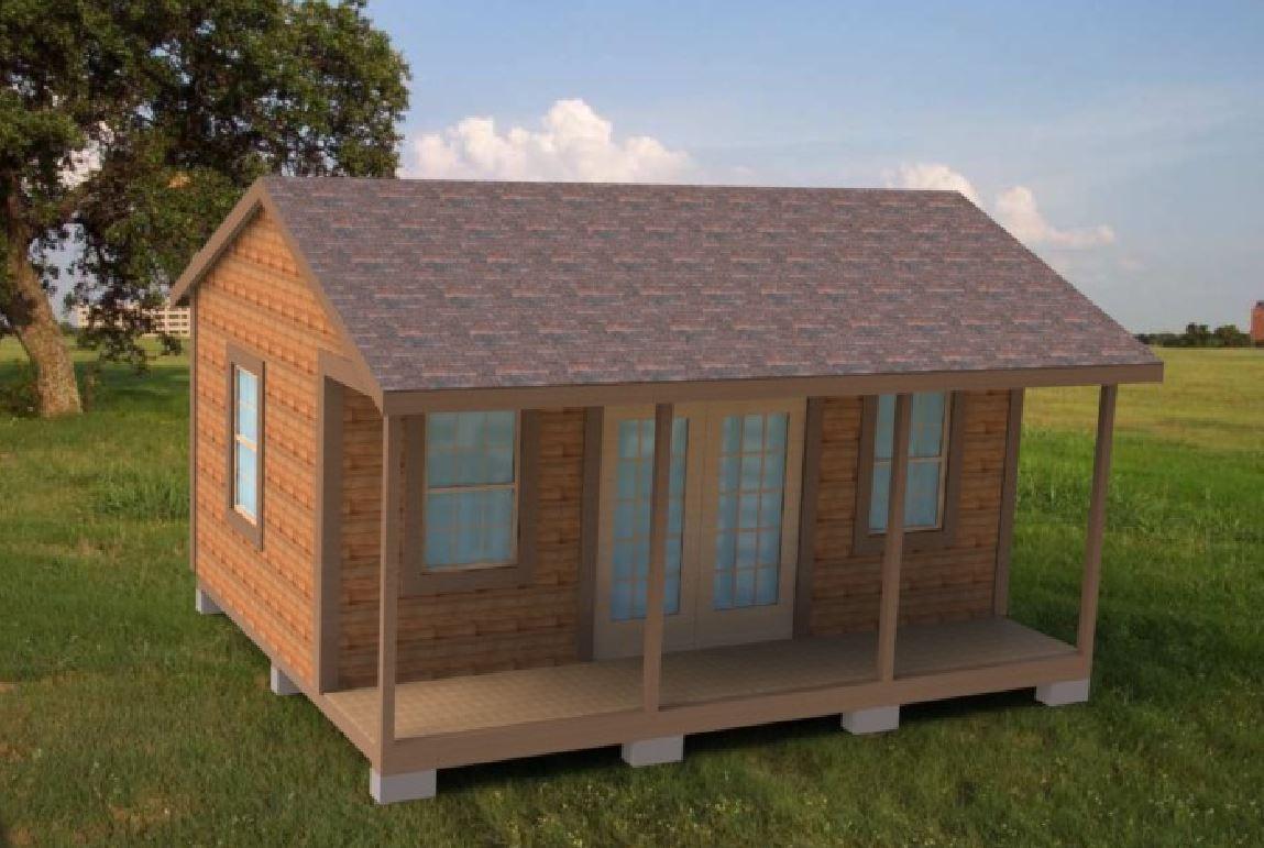 Shed with Porch 16' x 20' 3d model