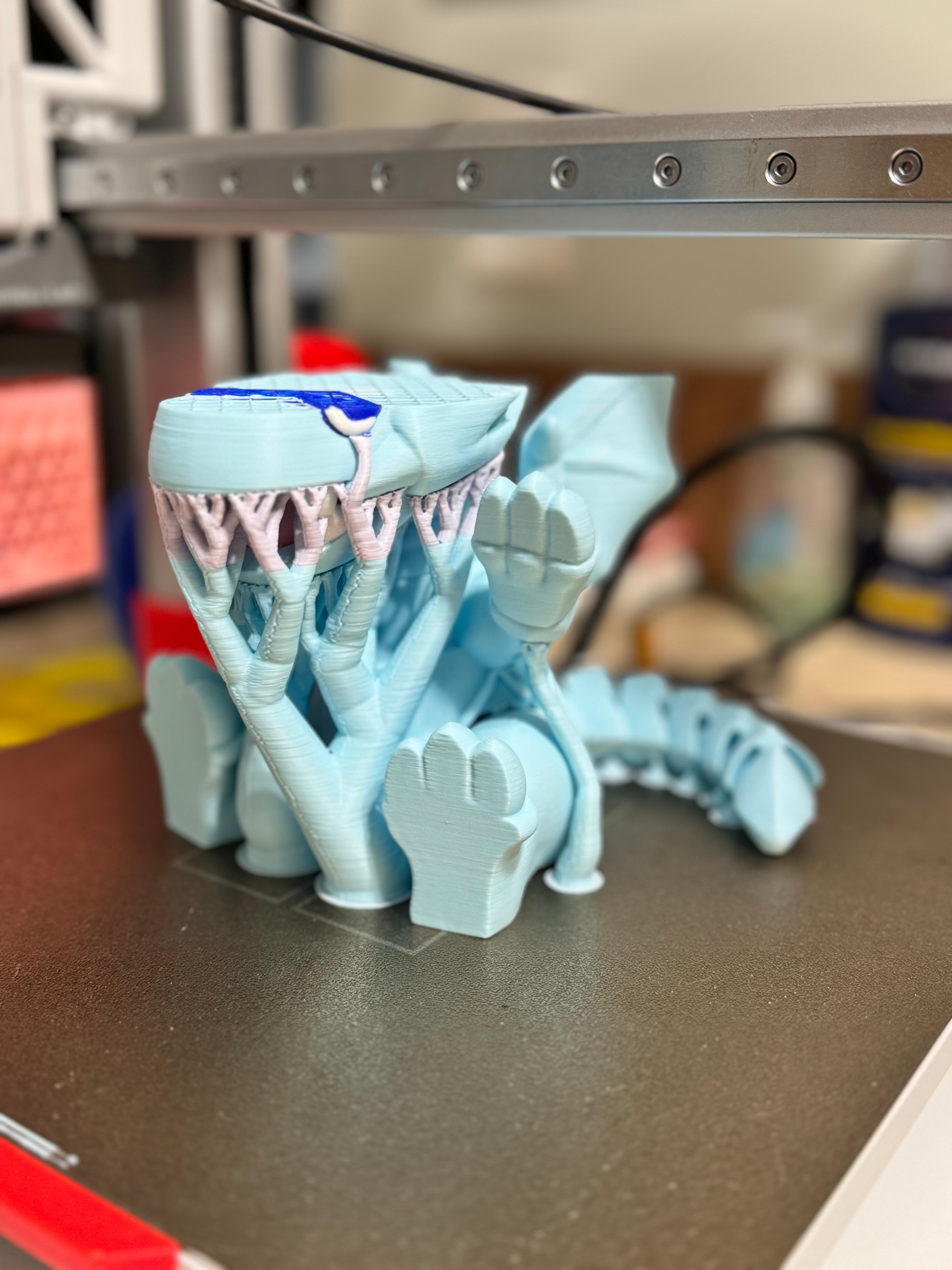 Flexi Toon Blue Eyes White Dragon  - Great print! Awesome design.  - 3d model