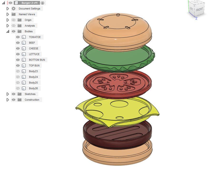 BURGER COASTER SET - STACKABLE! 3d model