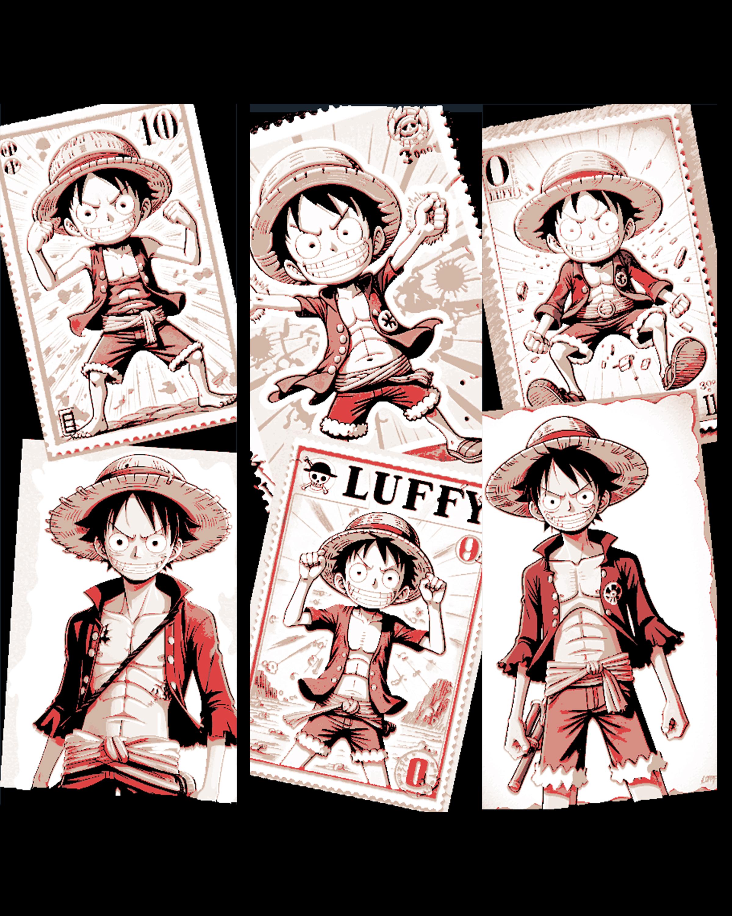 Mailing Fun - Luffy D. Monkey, One Piece, character stamps on bookmarks 3d model