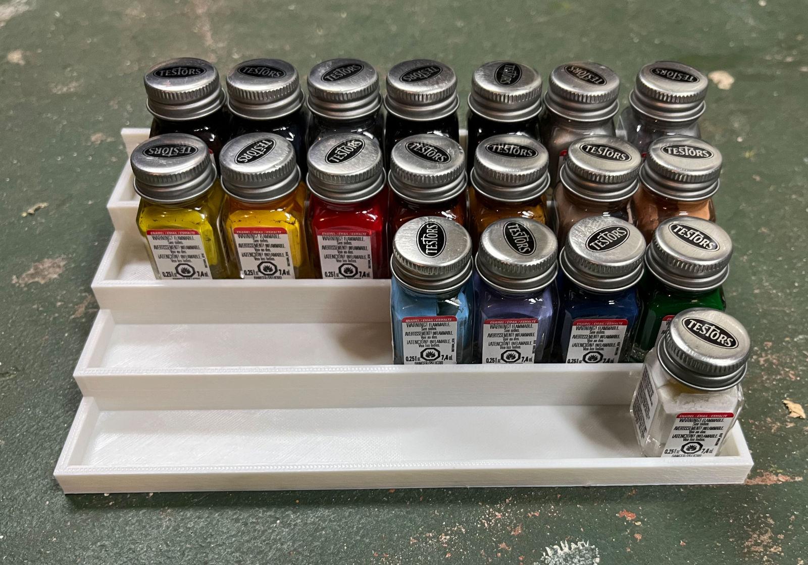 Model Paint Rack - The rack with Testors bottles - 3d model