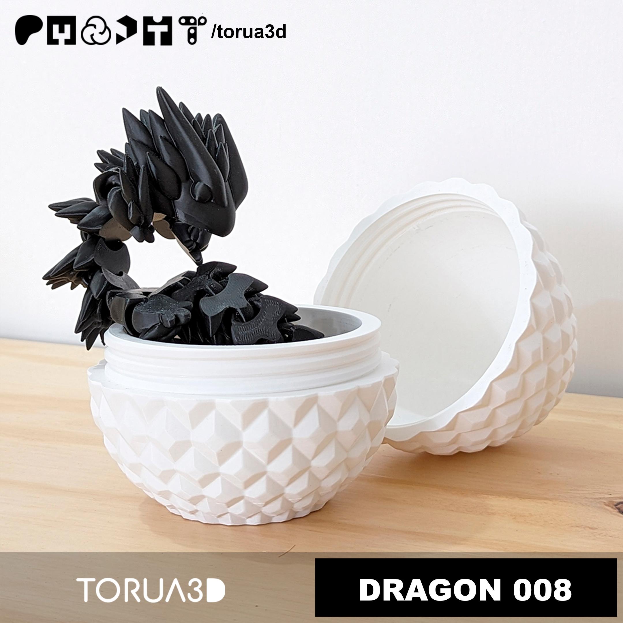 Articulated Dragon 008 And Dragon egg 009 - No supports - STL - Print in place 3d model