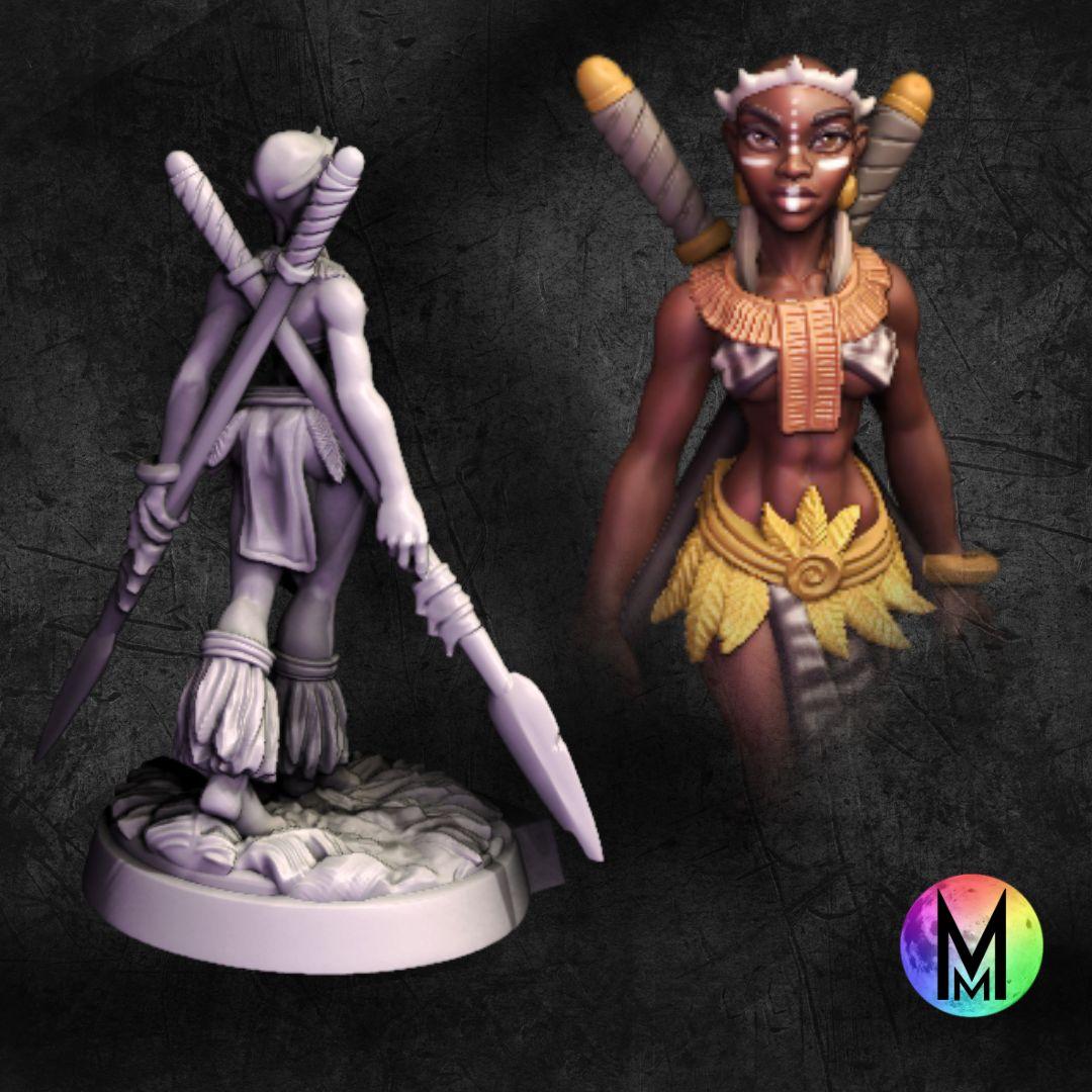 Female Fighter  - Senele the Spear wielding fighter.  ( Female Human PoC Battle Master) 3d model