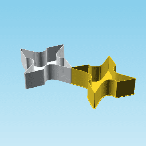 Shuriken 0077, nestable box (v2) 3d model