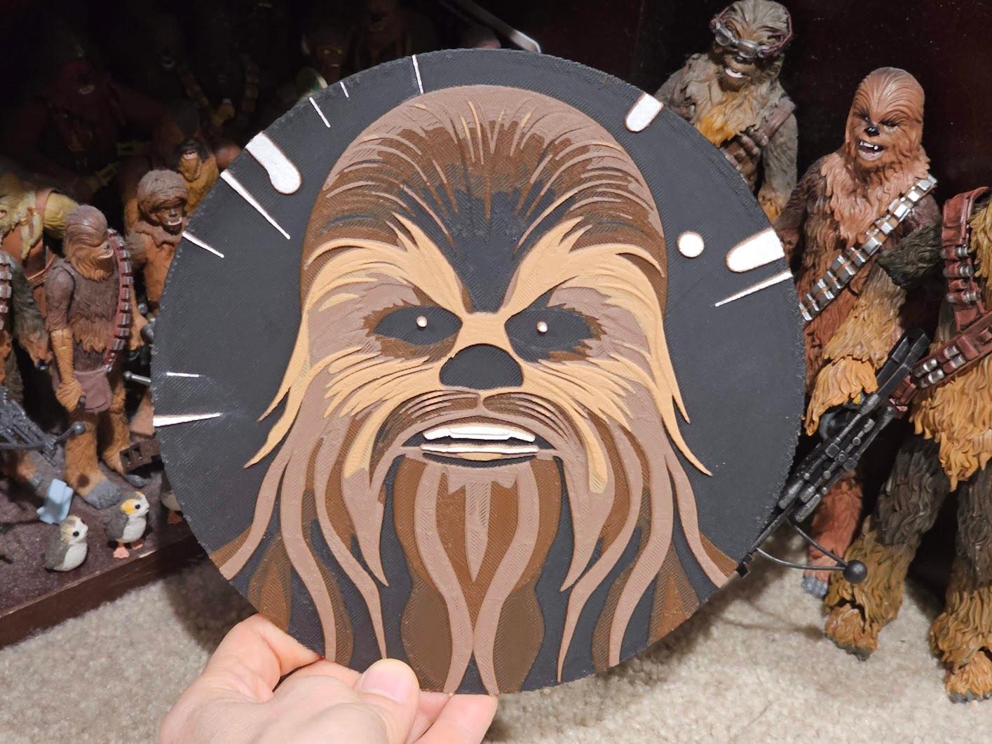 Star Wars (Inspired) "Let the Wookiee Win" HueForge Chewbacca 3d model