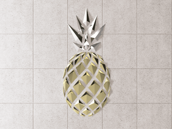 Geometric Pineapple wall art1 3d model