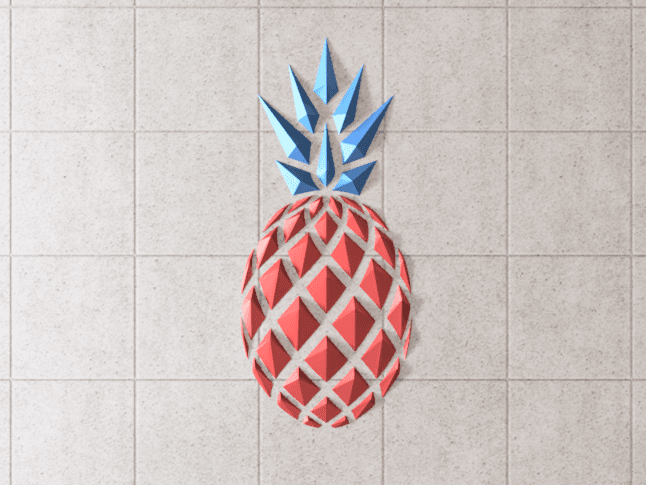 Geometric Pineapple wall art1 3d model