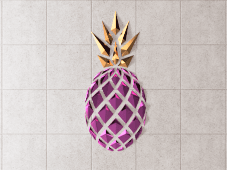 Geometric Pineapple wall art1 3d model