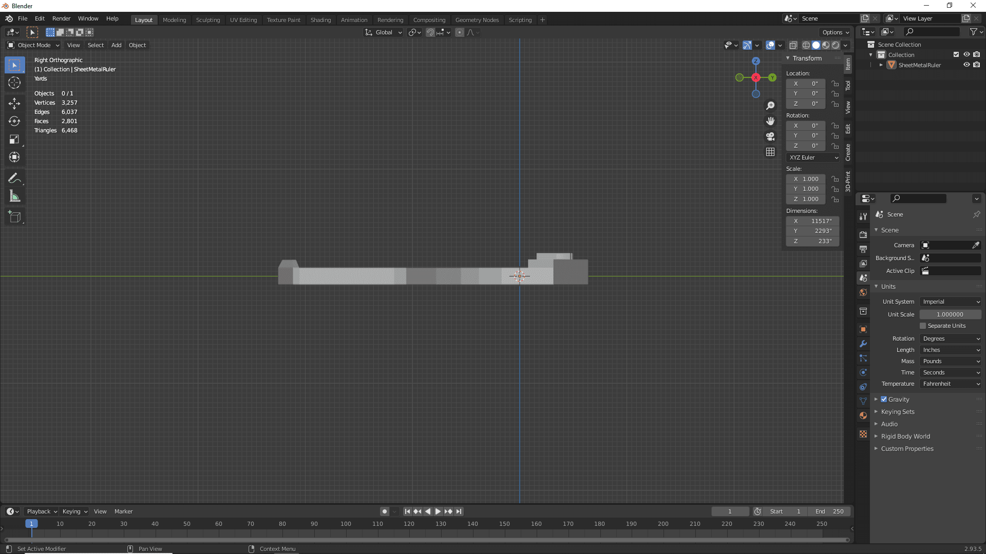 Sheet Metal Ruler and Corner Notch and Radius Marker Tools 3d model