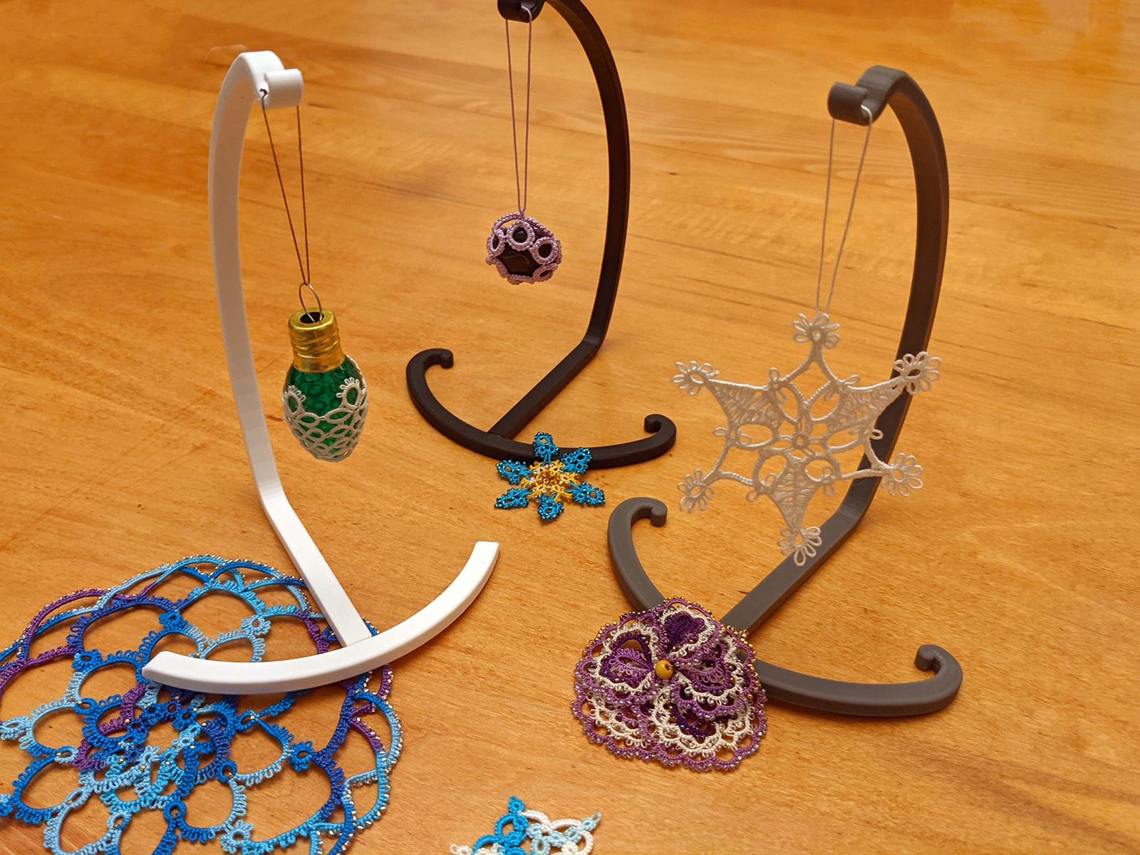 Tatting & Ornament Stand - Lightweight, Stores Flat 3d model