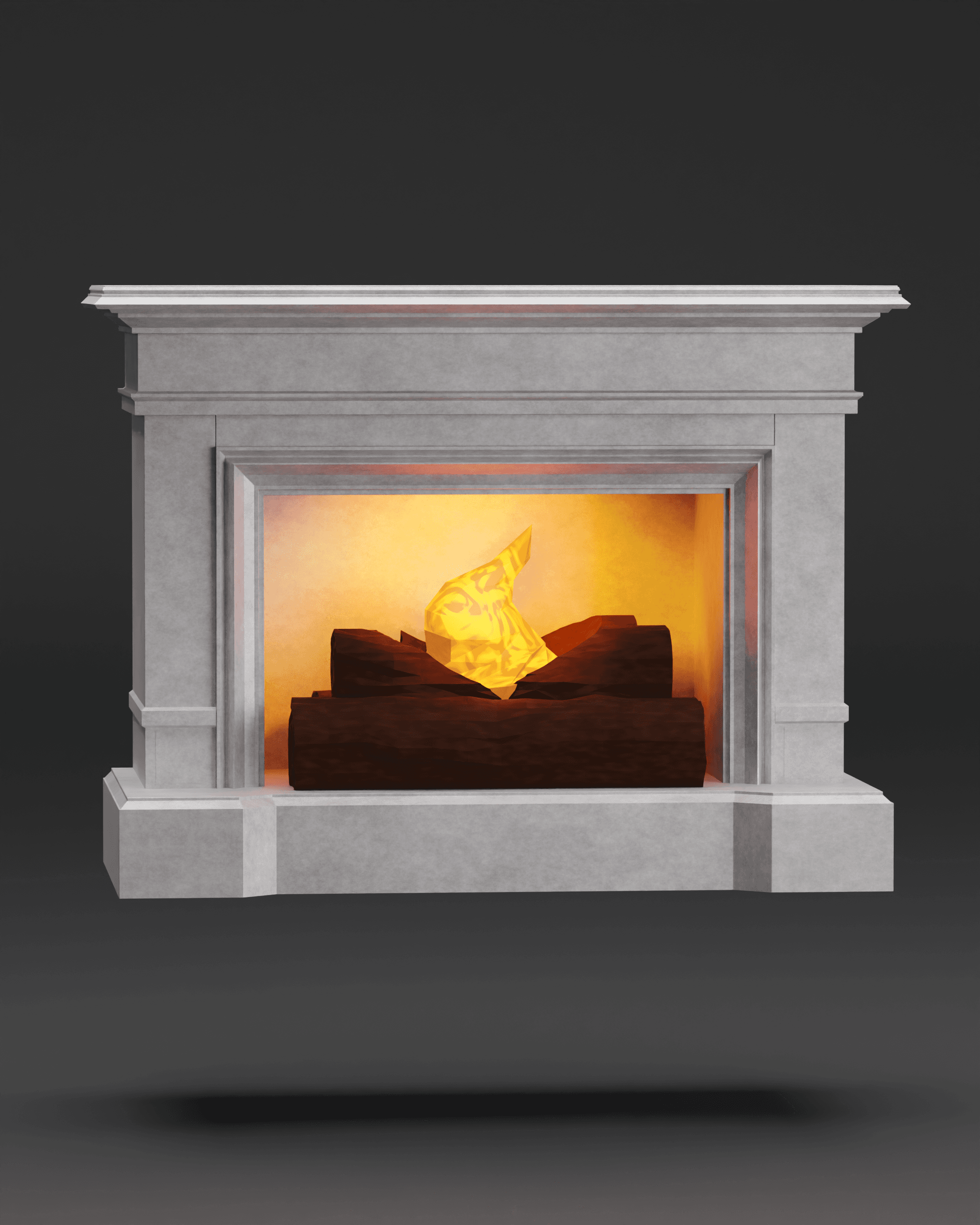 Tea Light Fire Place Mantel 3d model