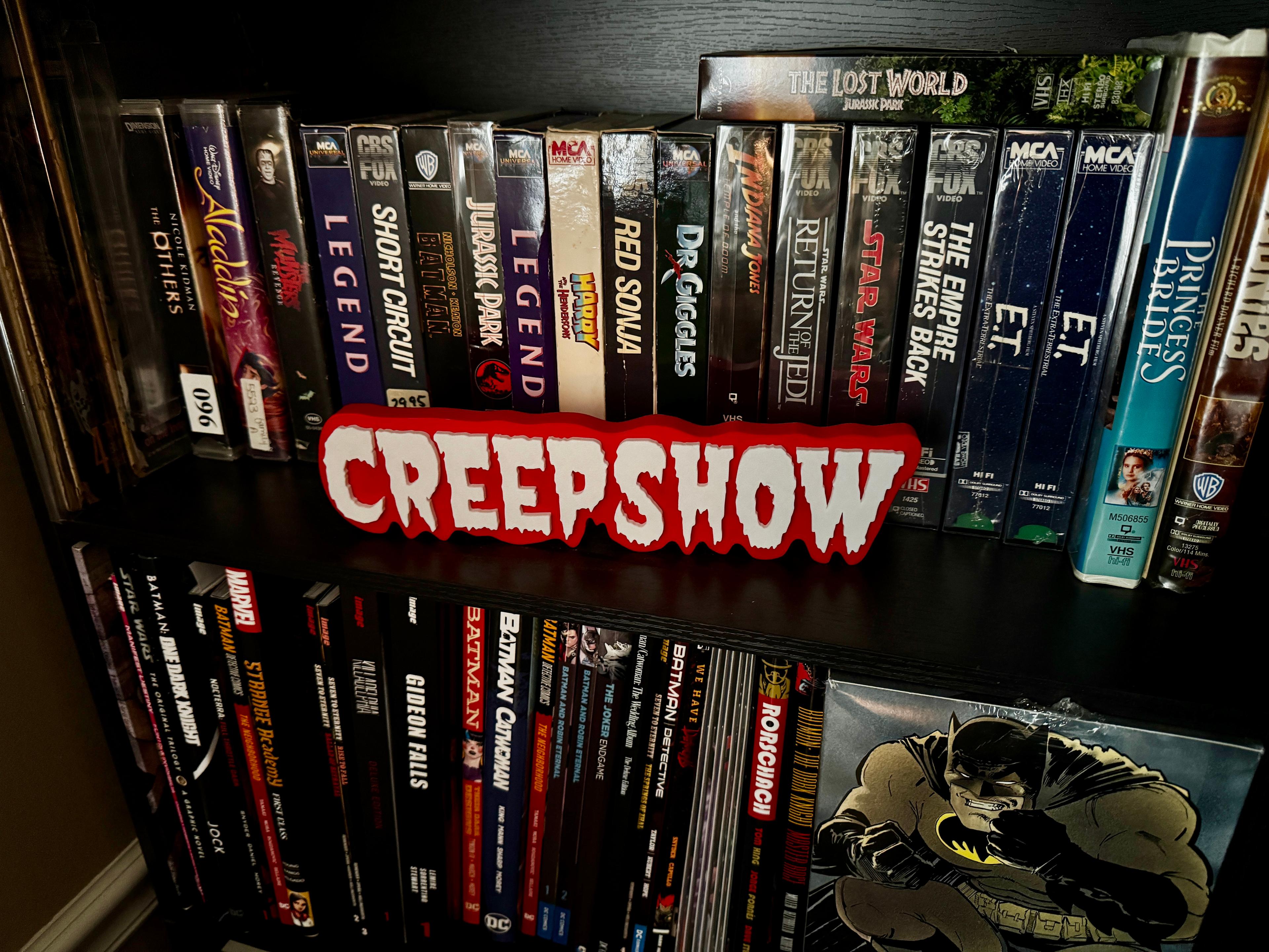 Creepshow Bookshelf Text Display 3d model