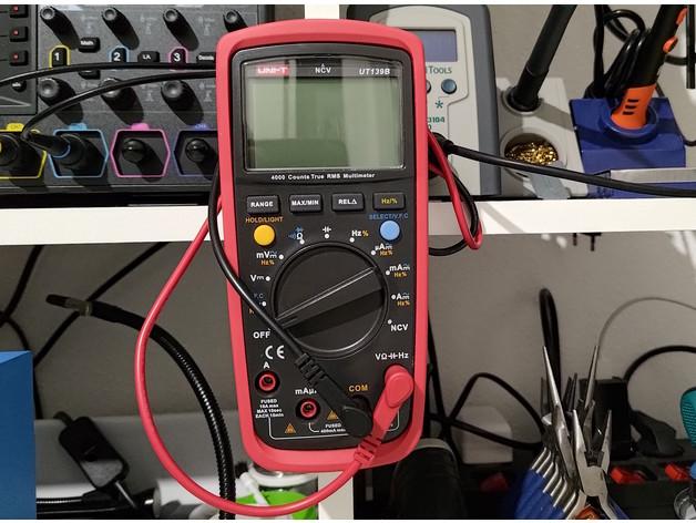 Adjustable Multimeter Holder + DIN Rail attachement 3d model