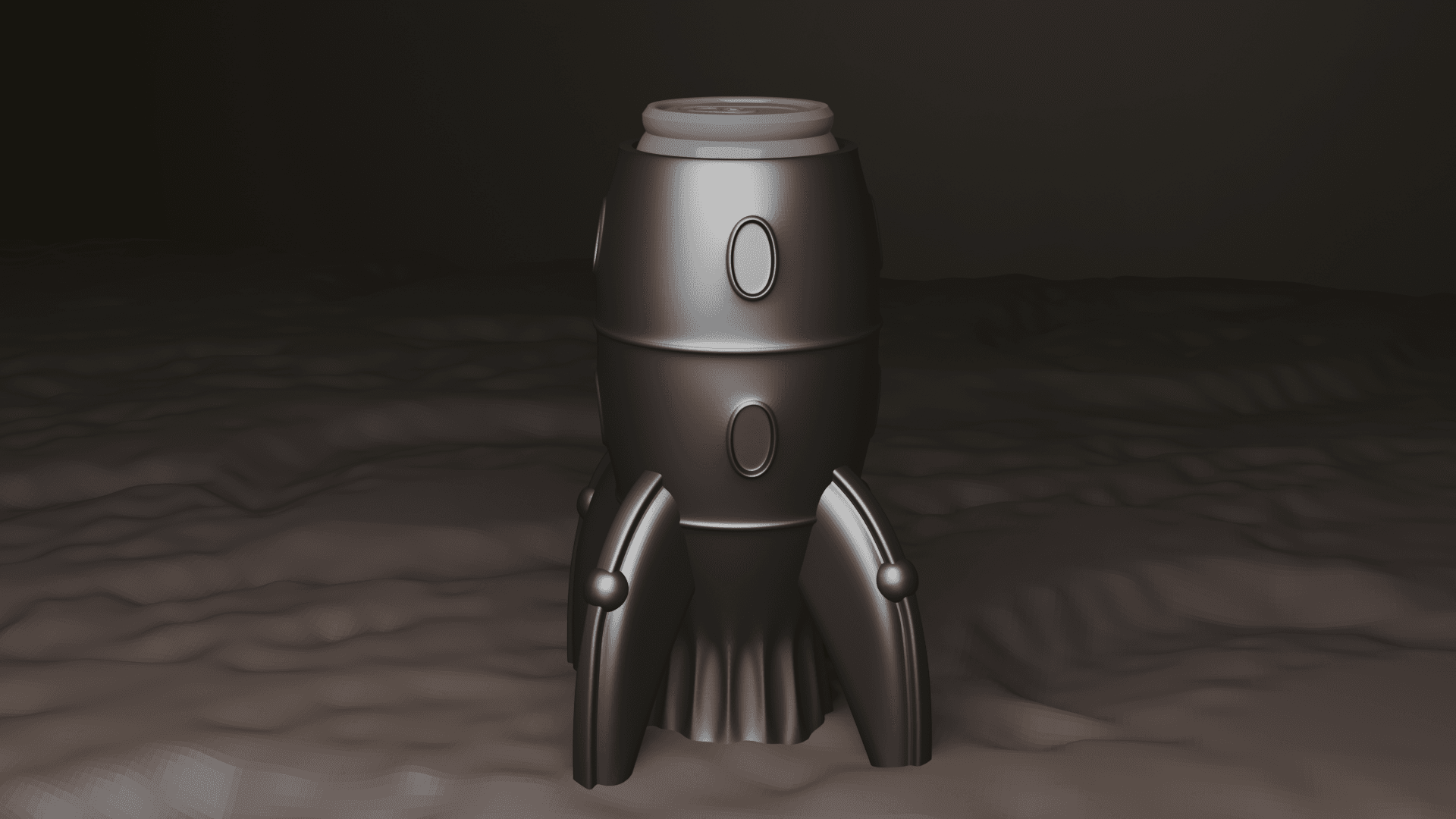 Retro Rocket Beer Can Holder 3d model