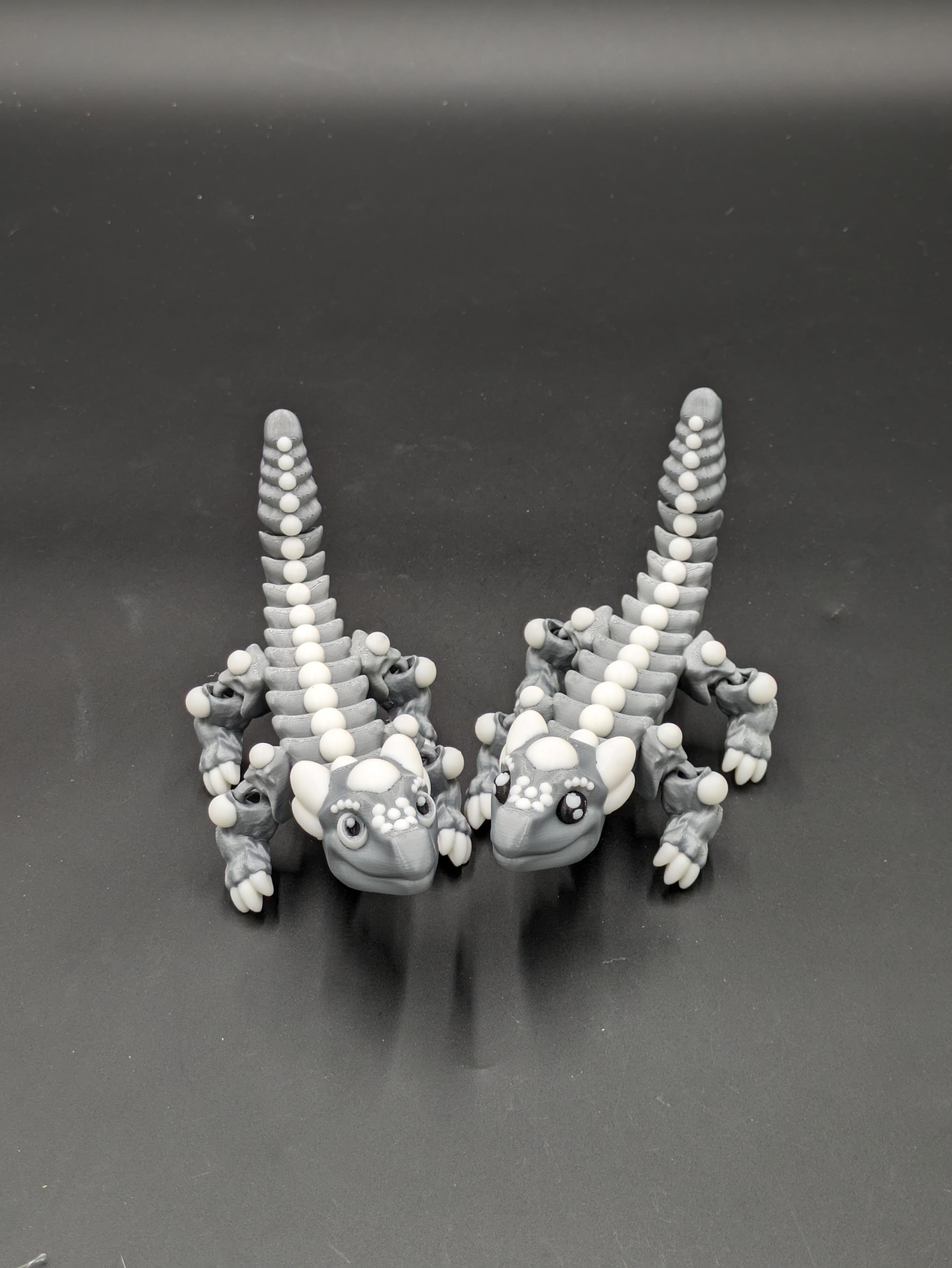 Articulated Dragon - Pearl Dragon, Style #1 - Snap-Flex Fidget Toy 3d model