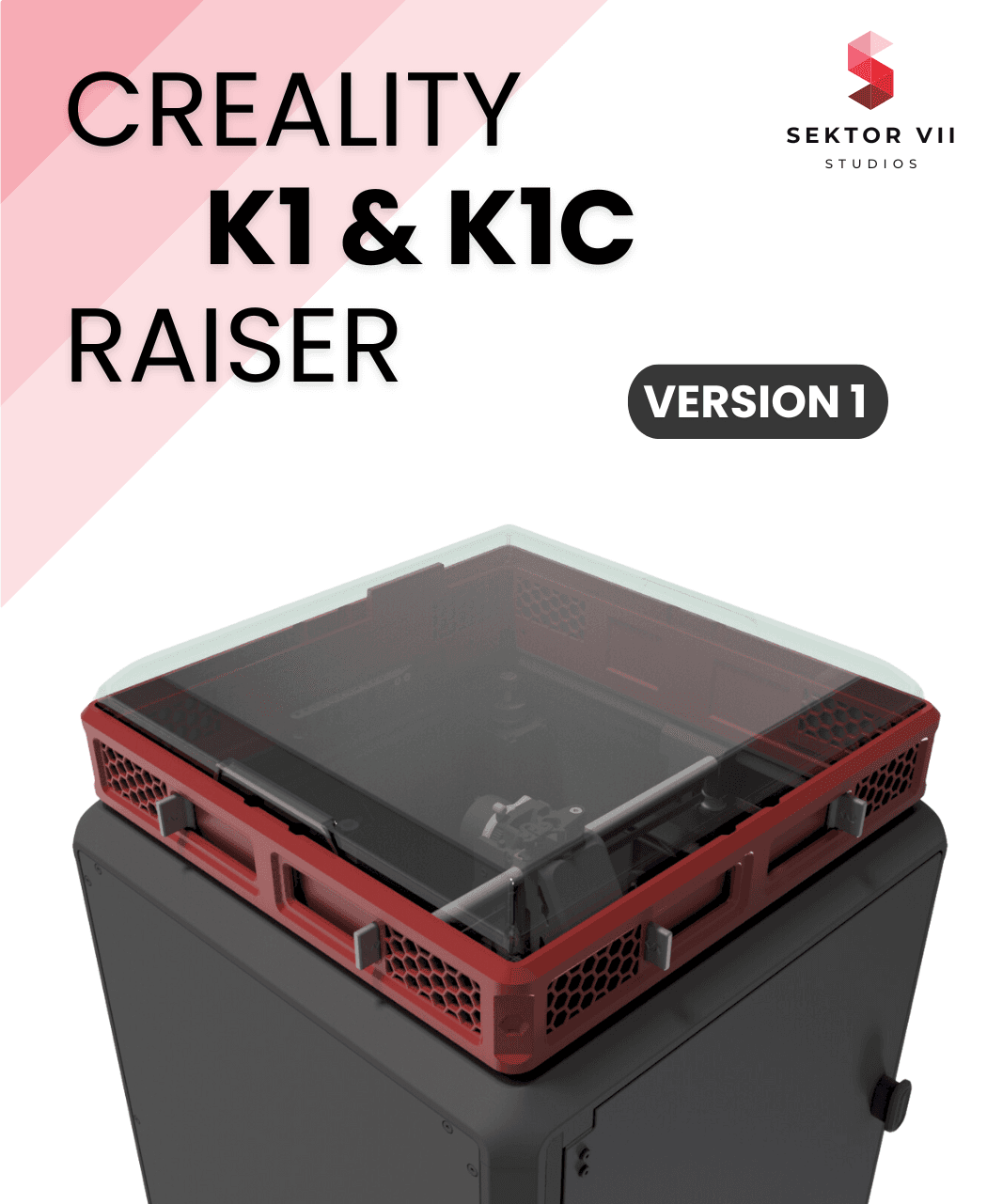 CREALITY K1 & K1C RAISER / DECKEL / TOP COVER / UPGRADE (VERSION 1) 3d model