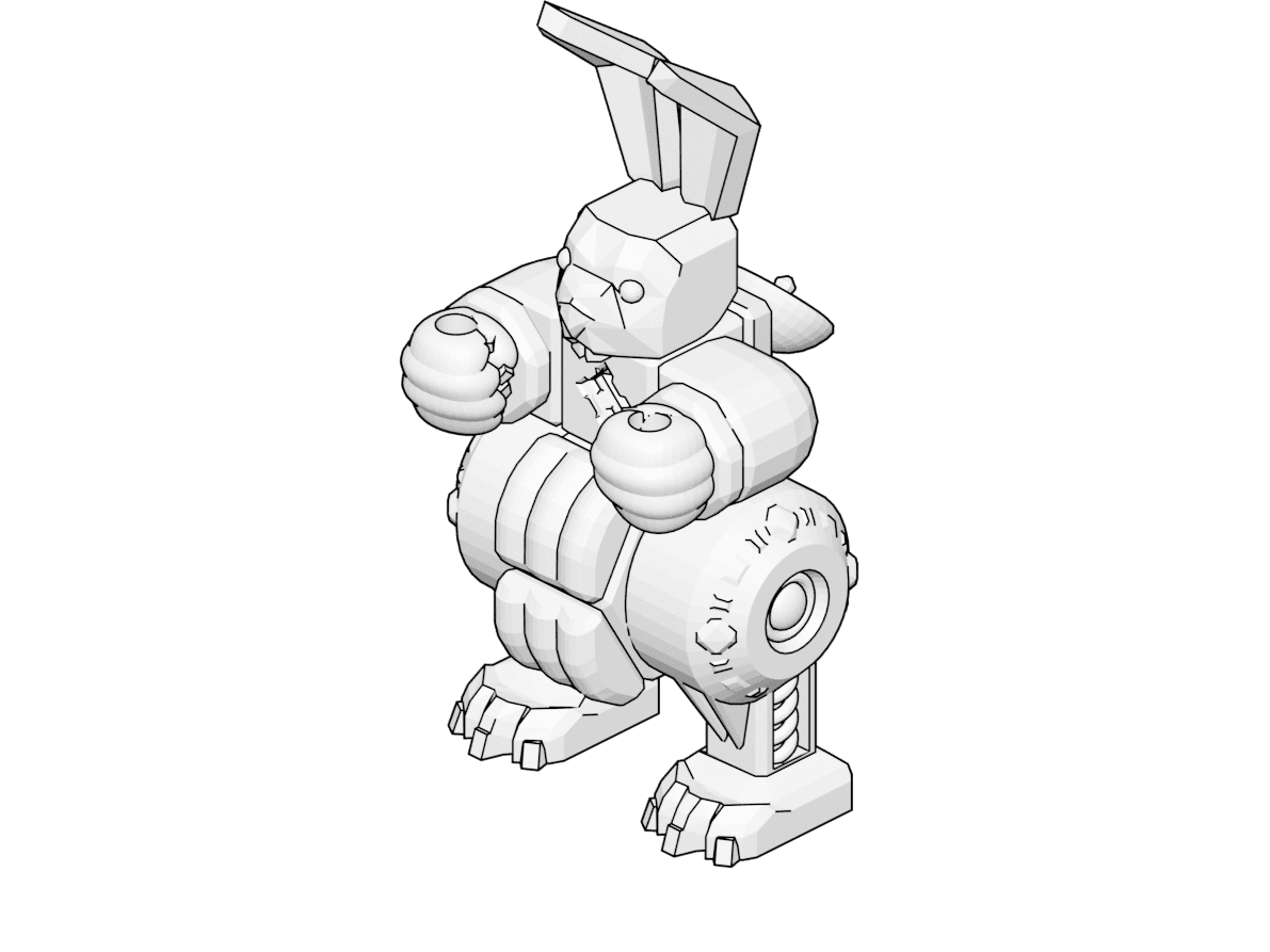 PrintABlok Rabbit Articulated Robot Construction Toy 3d model