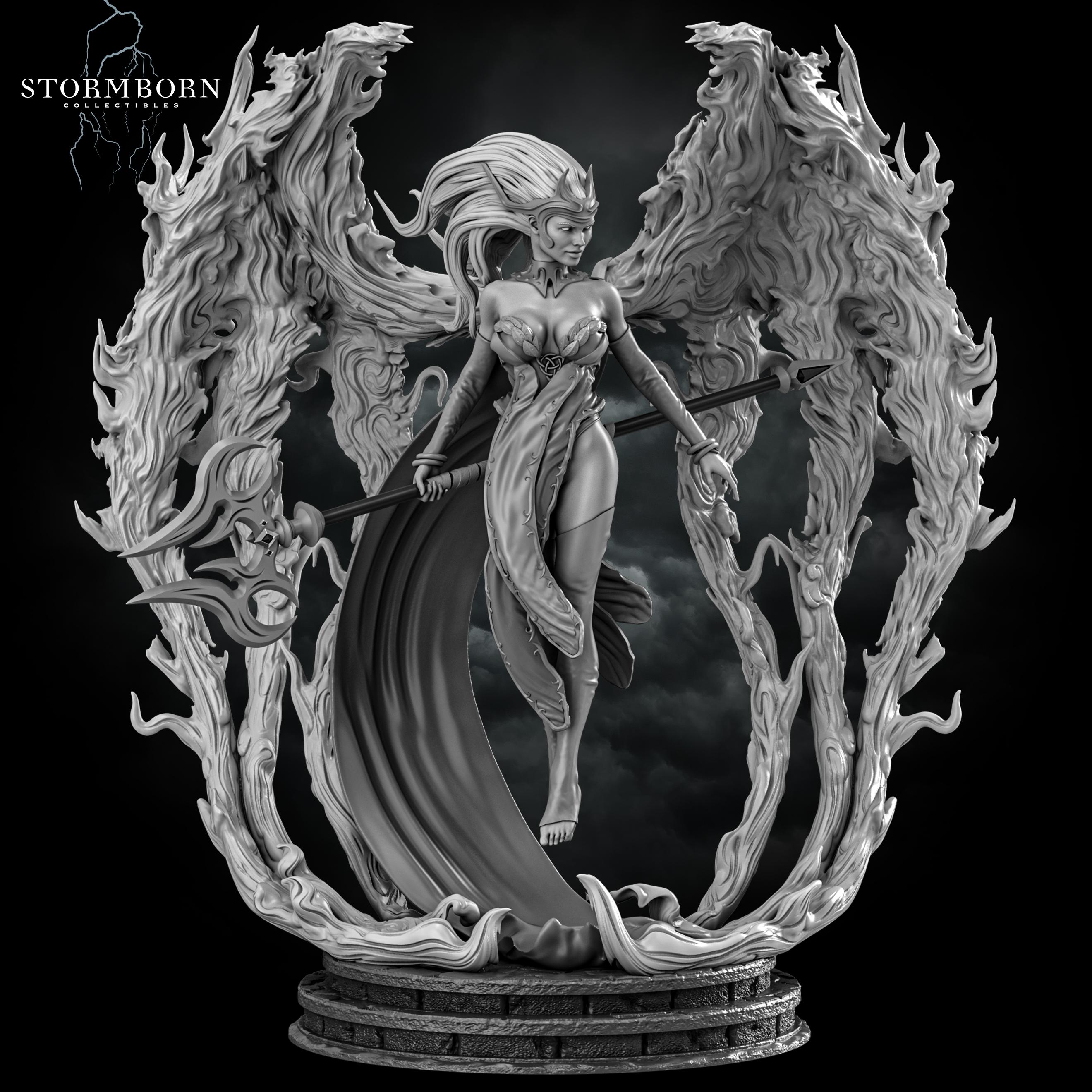 (1:12 scale statue) Lorna, Goddess of Flame 3d model