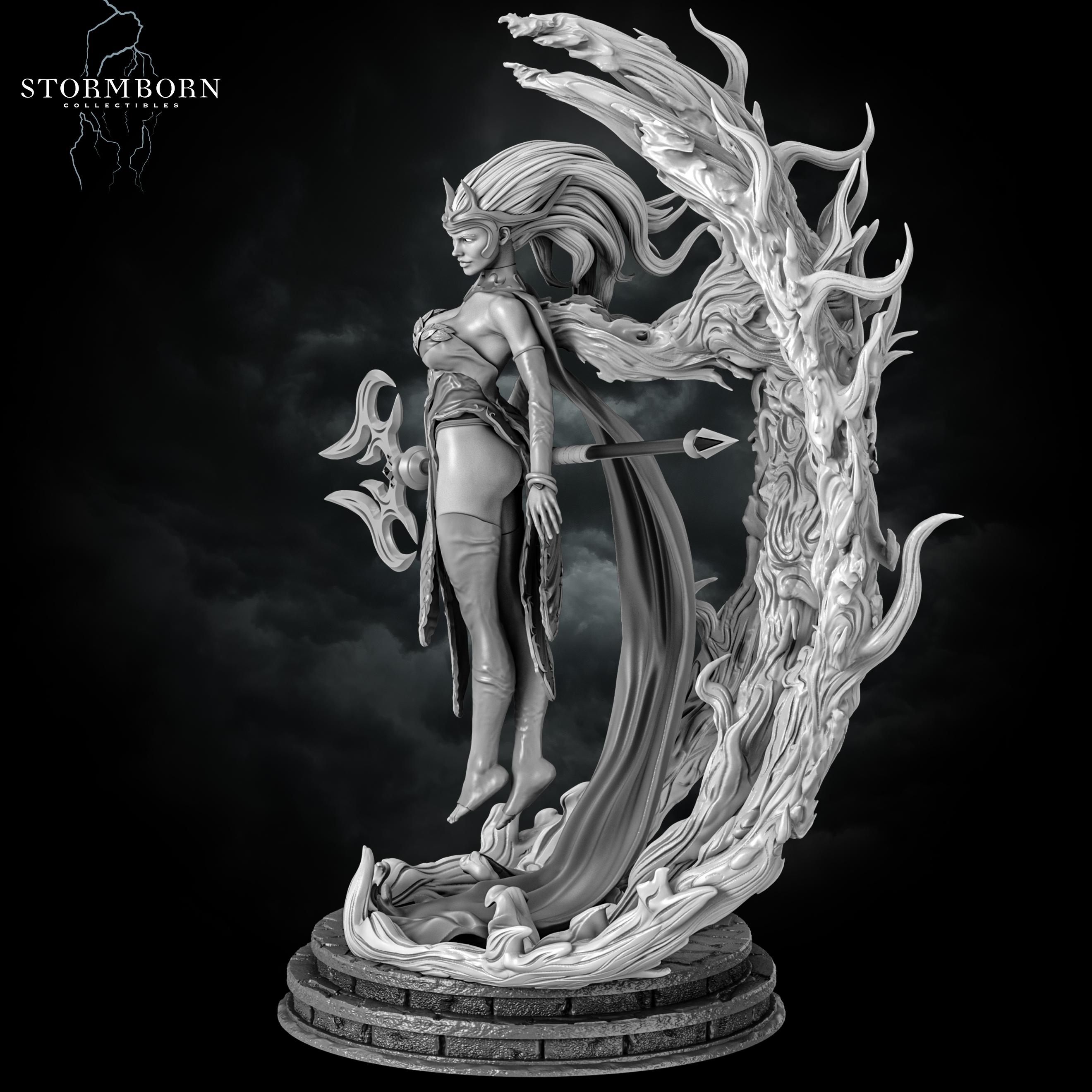 (1:12 scale statue) Lorna, Goddess of Flame 3d model