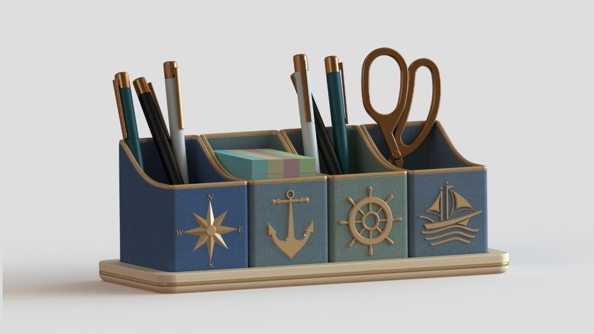 Captain's Cache ~ Desktop Organizer  3d model