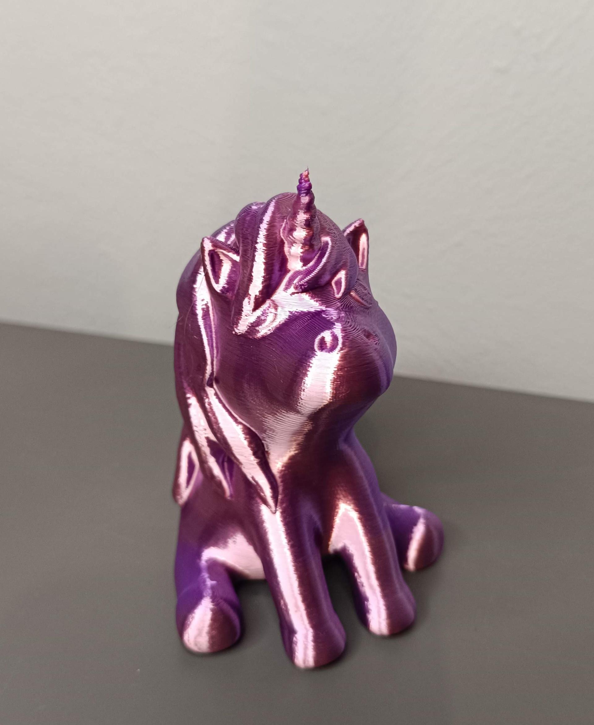 Cute Unicorn (No supports) - Cute Unicorn printed with my Creality Cr-Silk Filament Purple-Pink printed with my Creality K1 - 3d model