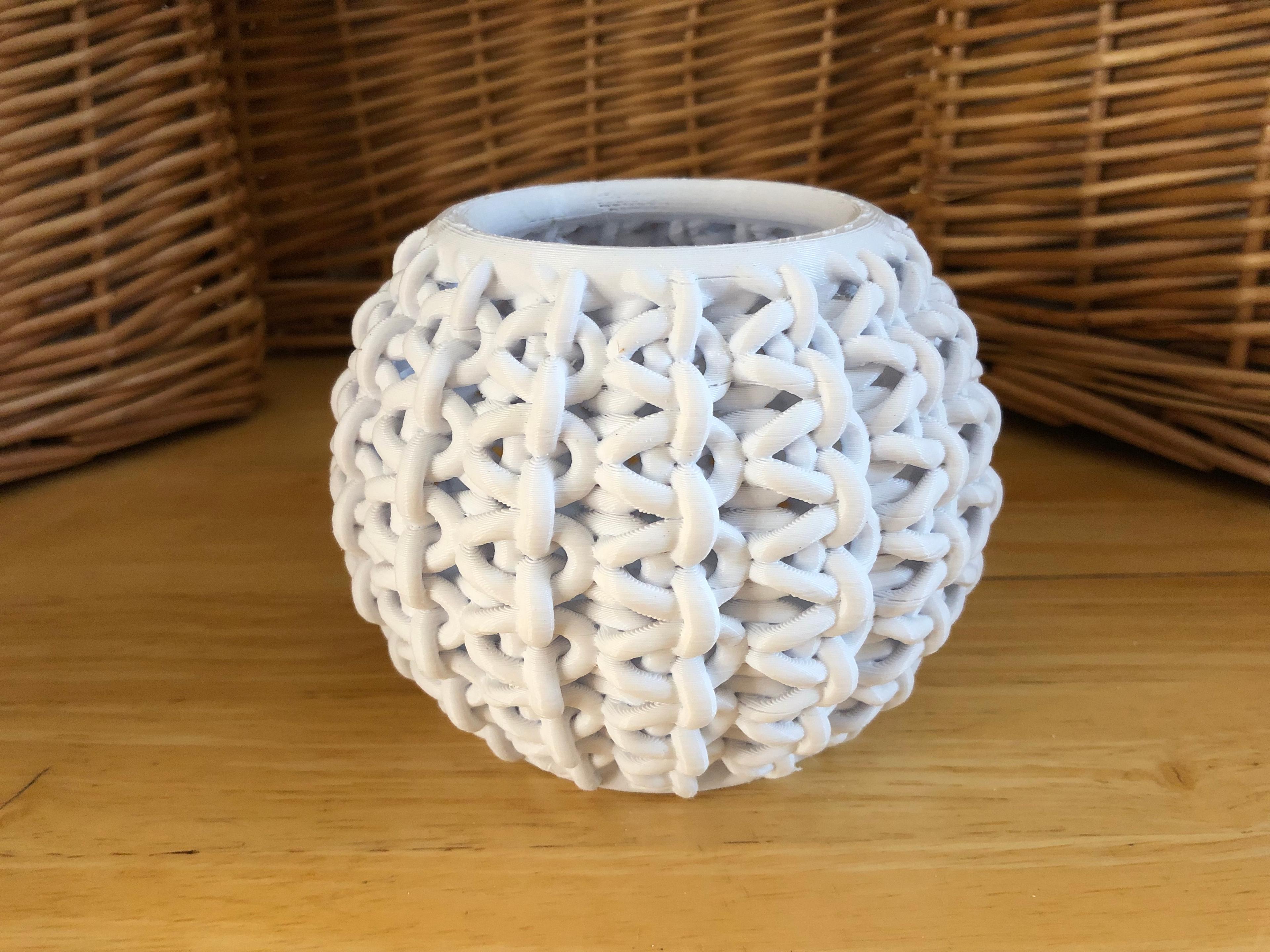 Garter Knit Round Bowl (Circumferential) 3d model