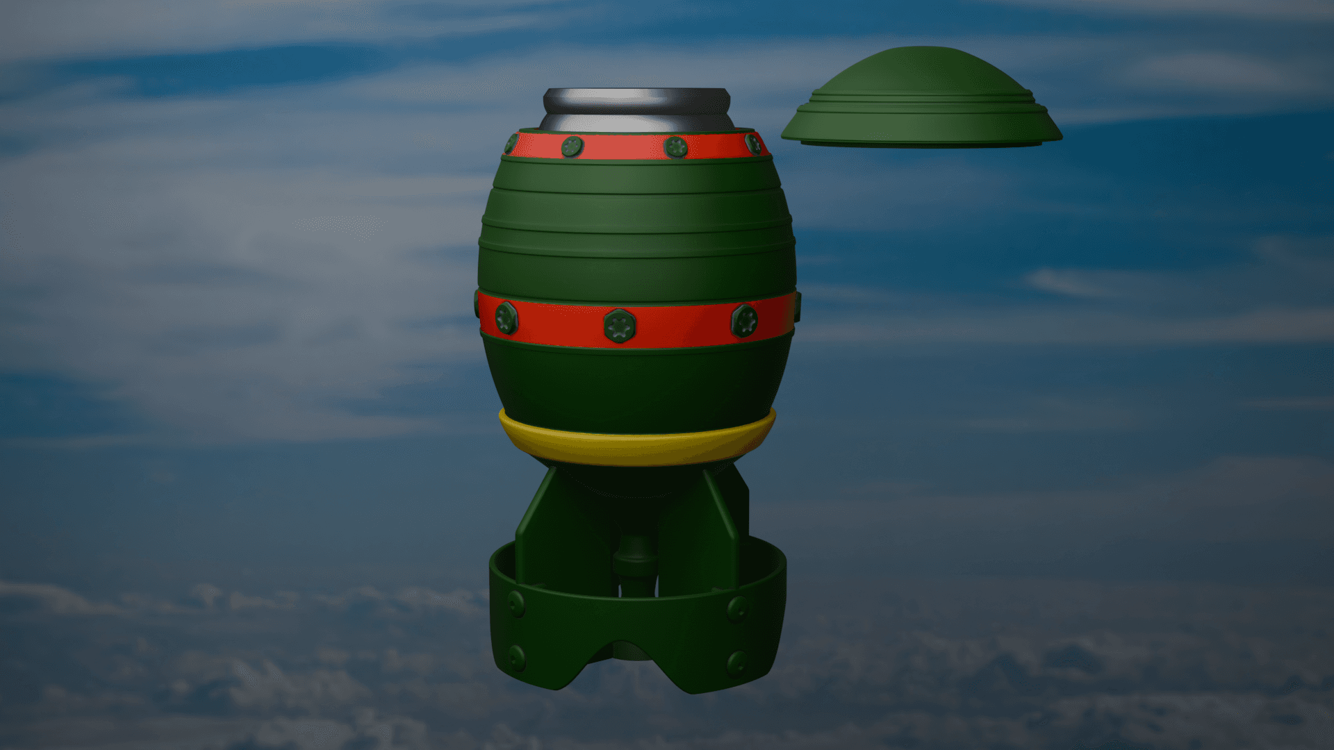 Retro Bomb Beer Can Holder 3d model