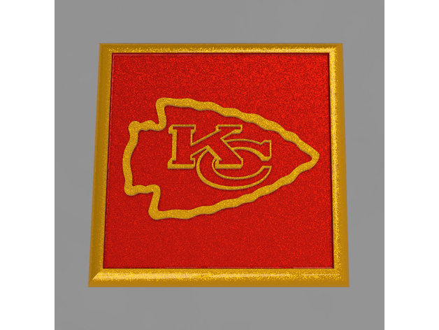 KC Chiefs Drink Coaster 3d model