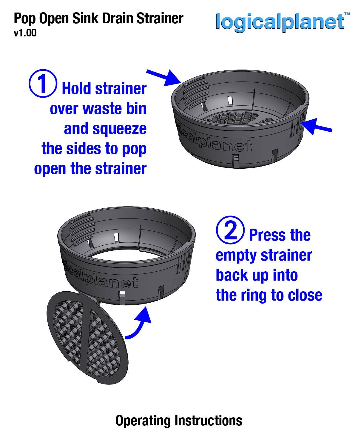 Pop Open Sink Drain Strainer 3d model