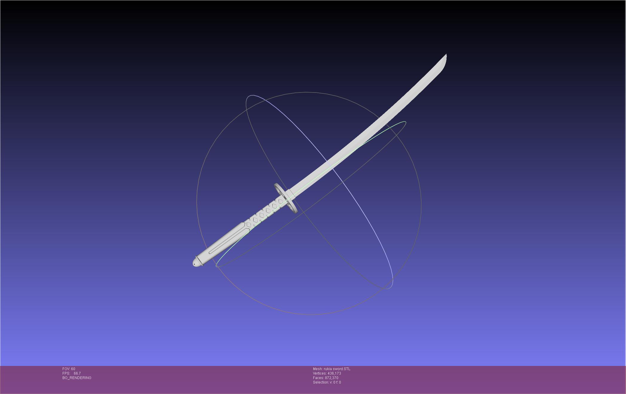 Bleach Kuchiki Rukia Sword Printable Assembly 3d model