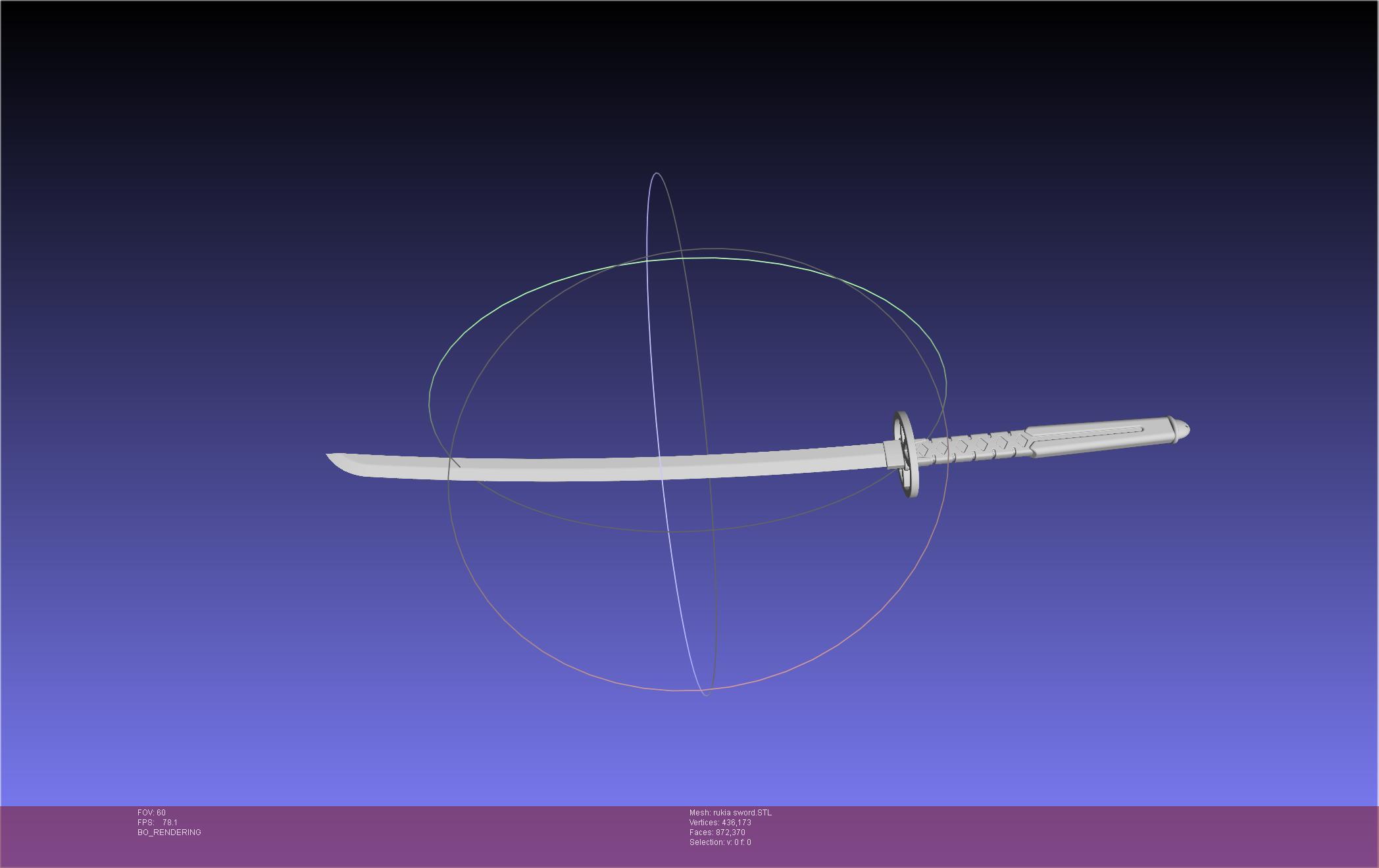 Bleach Kuchiki Rukia Sword Printable Assembly 3d model