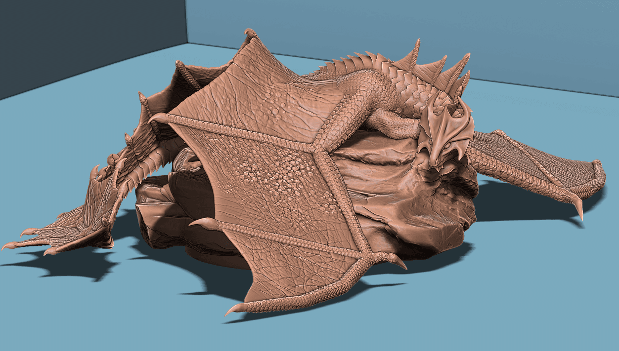 Adult Brass Dragon 3d model