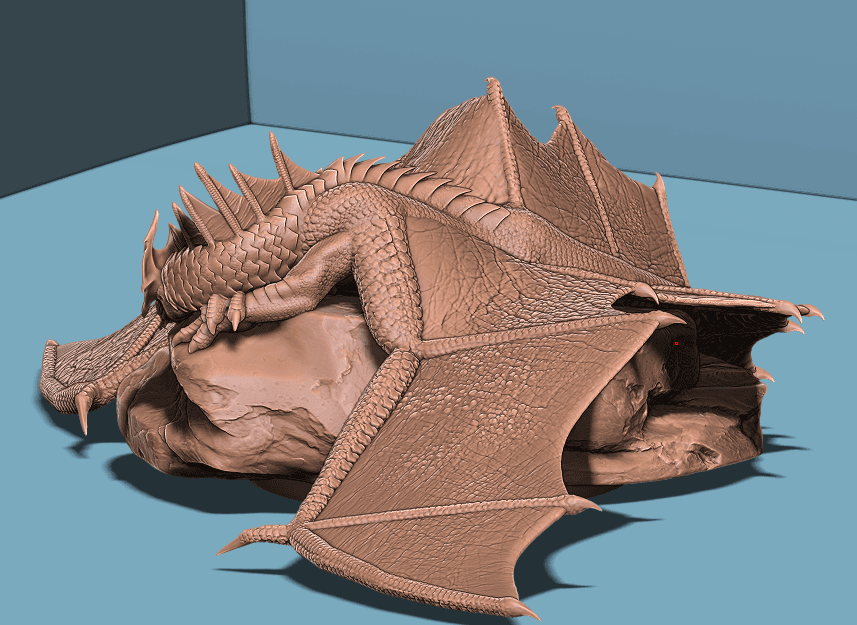 Adult Brass Dragon 3d model