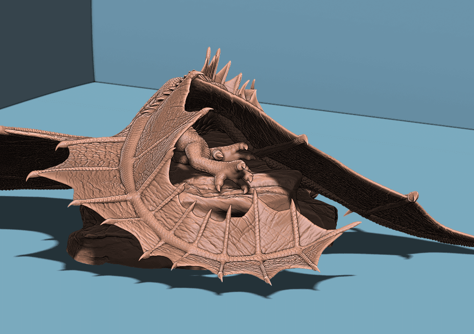 Adult Brass Dragon 3d model