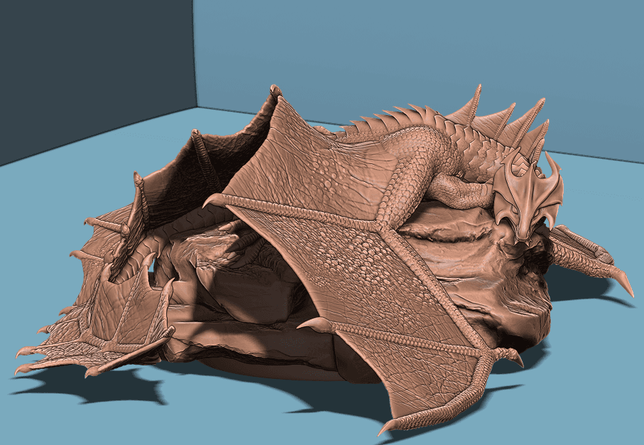 Adult Brass Dragon 3d model