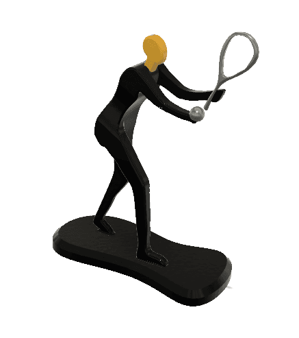 Tennis Athlete Minimalist Square 3d model