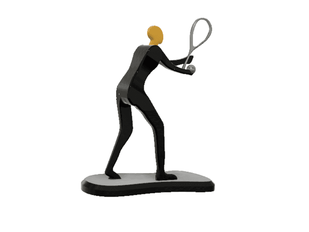 Tennis Athlete Minimalist Square 3d model