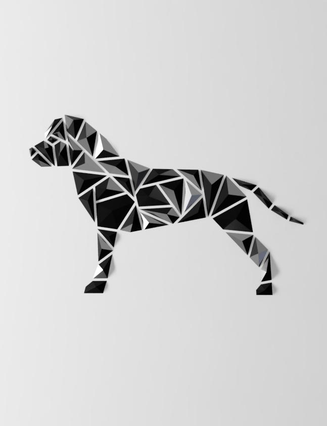 “Staffy-AmStaff style” - Geometric dog wall art  3d model