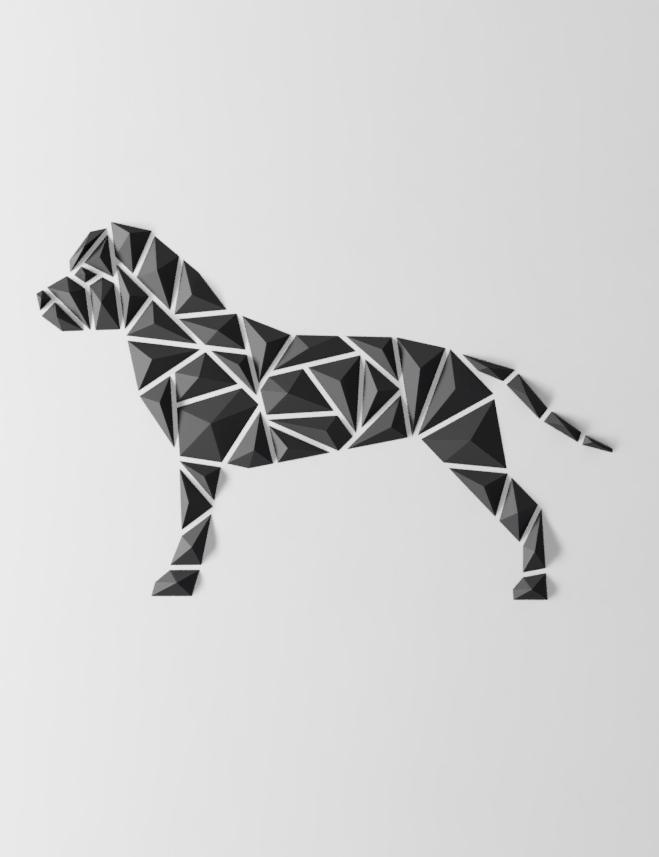 “Staffy-AmStaff style” - Geometric dog wall art  3d model