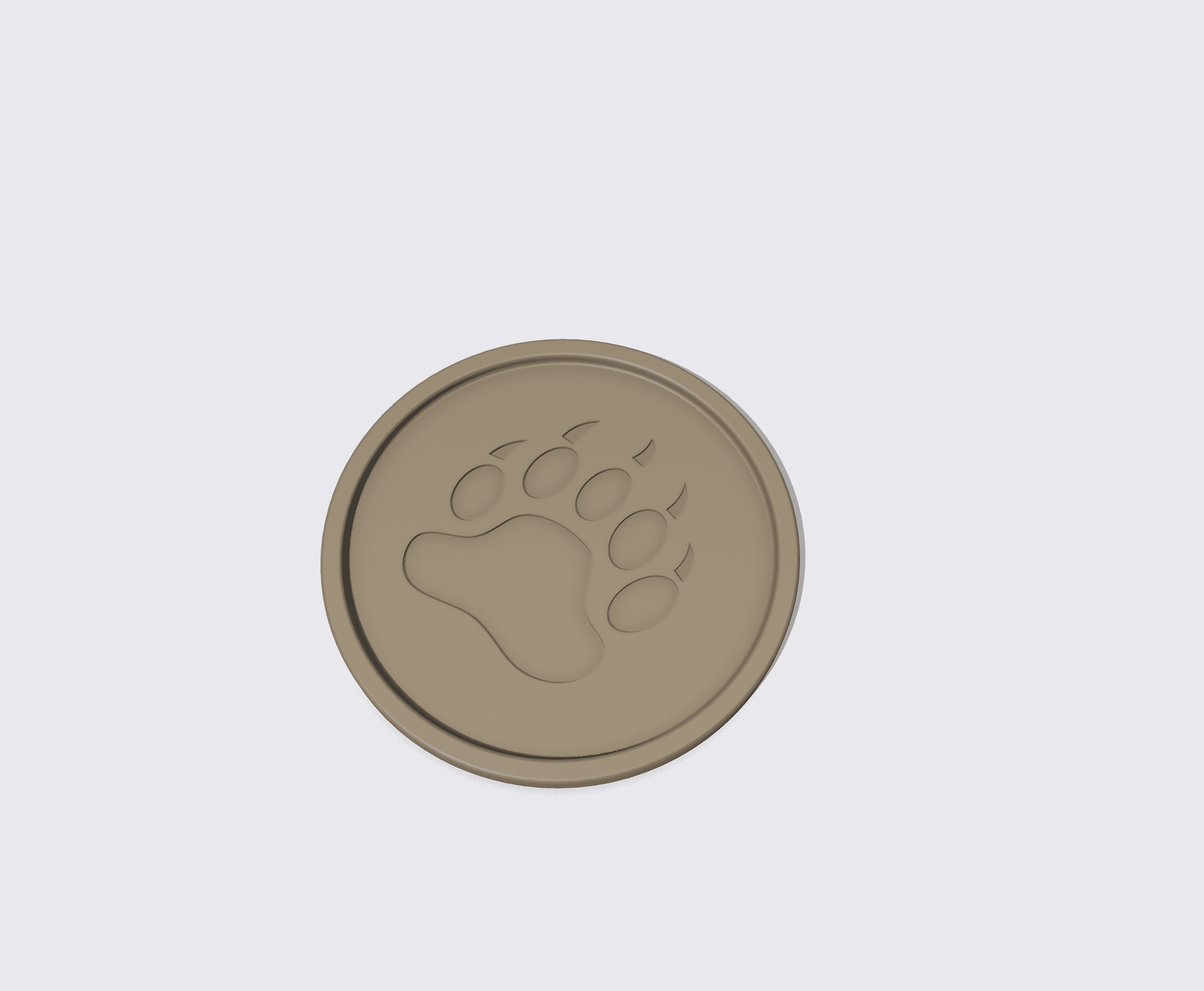 Coaster - Bear Paw 3d model