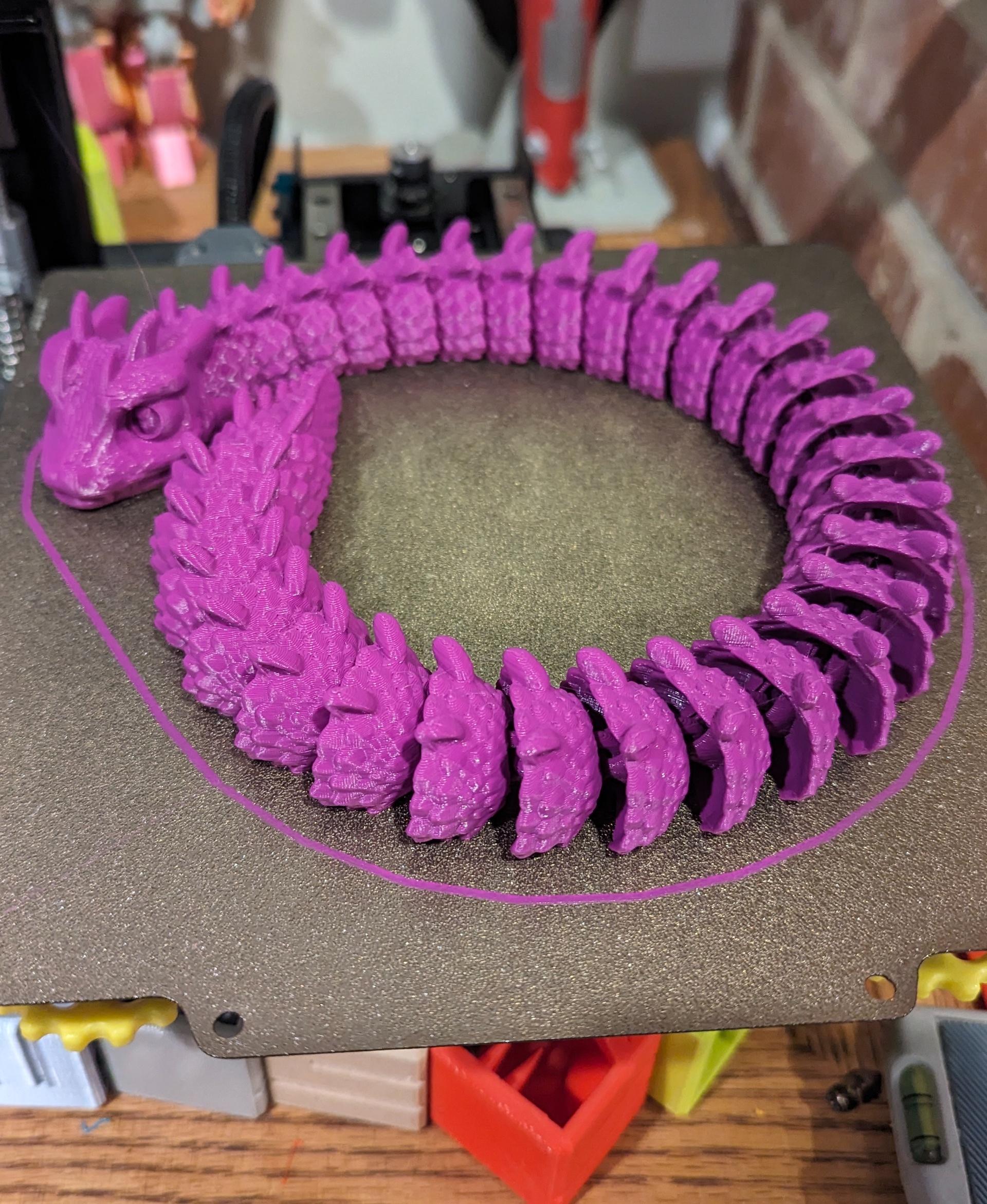 Baby Basilisk (Extra Long) - Articulated Snap-Flex Fidget (Medium Tightness Joints) - Baby Basilisk (Extra long) printed on the KP3SPROS1 in @AtomicFilament Perfect Purple - 3d model