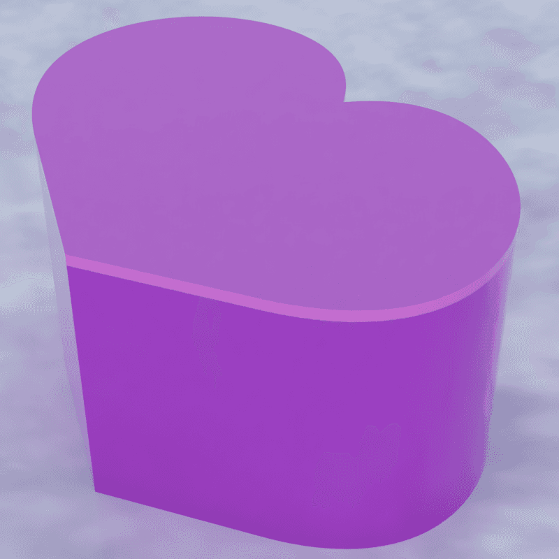 Heart-shaped box with lid for Valentine's 3d model