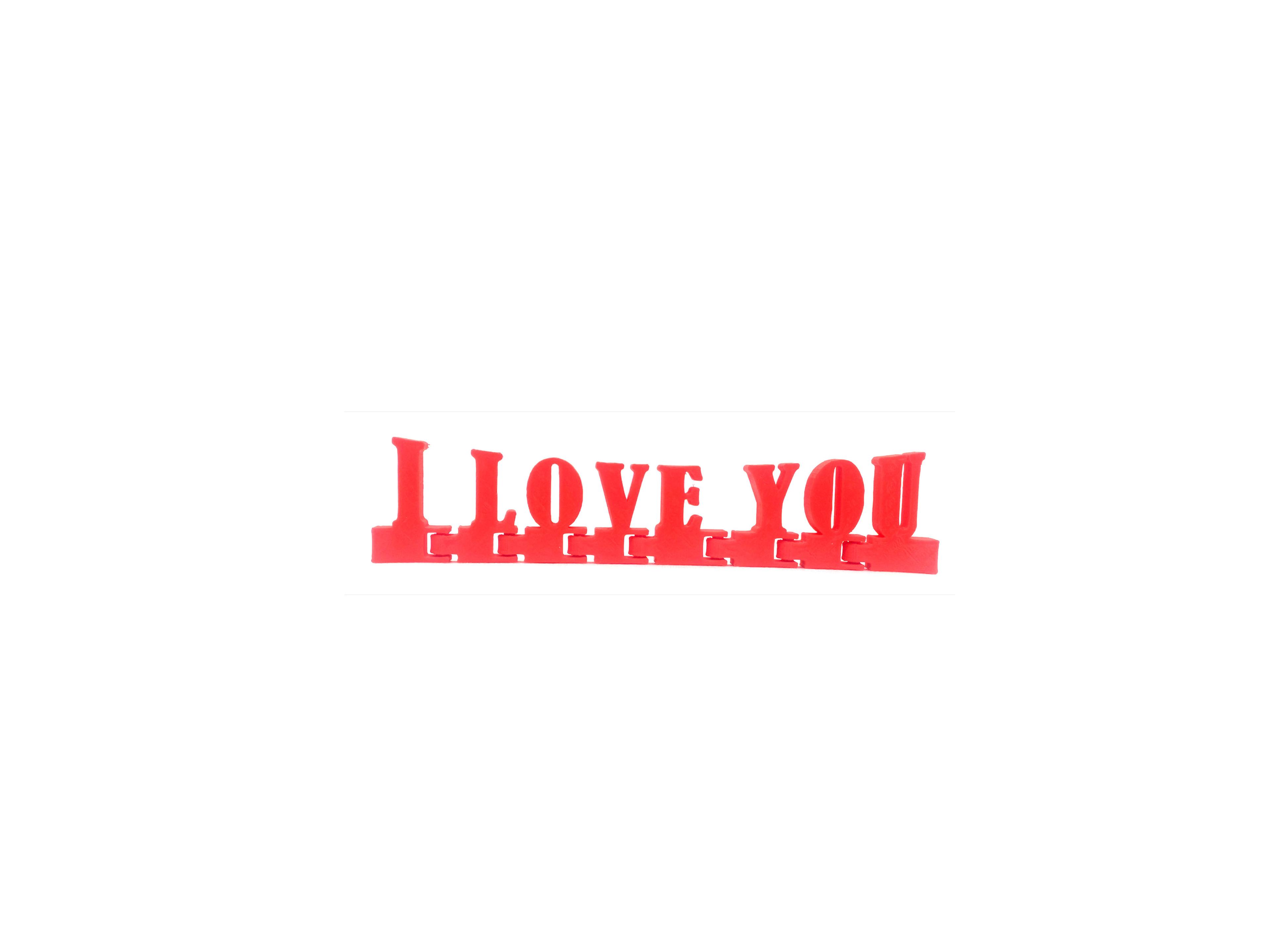 Lettres Articulées "I Love You" en 3D – Message d'Affection 3d model