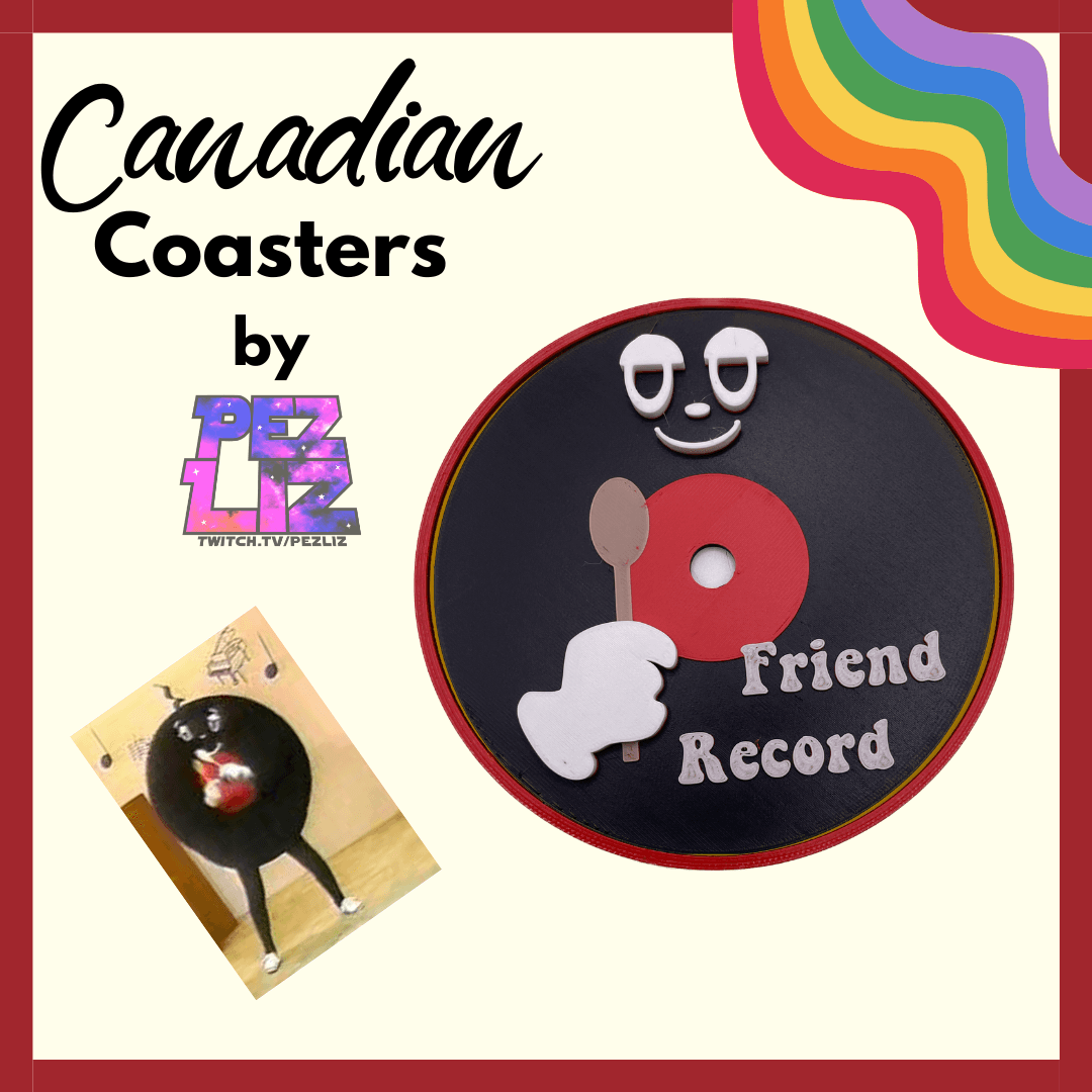 Friend Record Coaster - Size Small Island 3d model