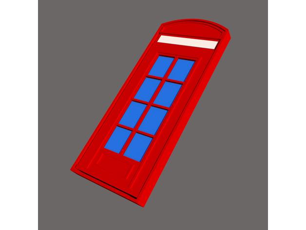 British Telephone Booth Inspired Door 3d model