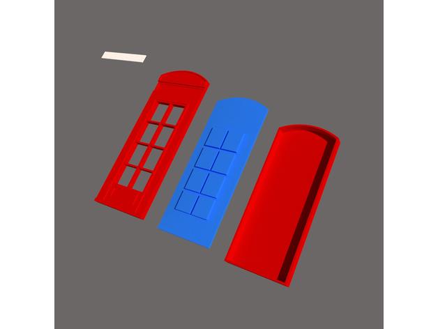 British Telephone Booth Inspired Door 3d model