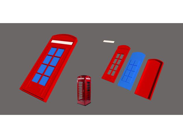 British Telephone Booth Inspired Door 3d model