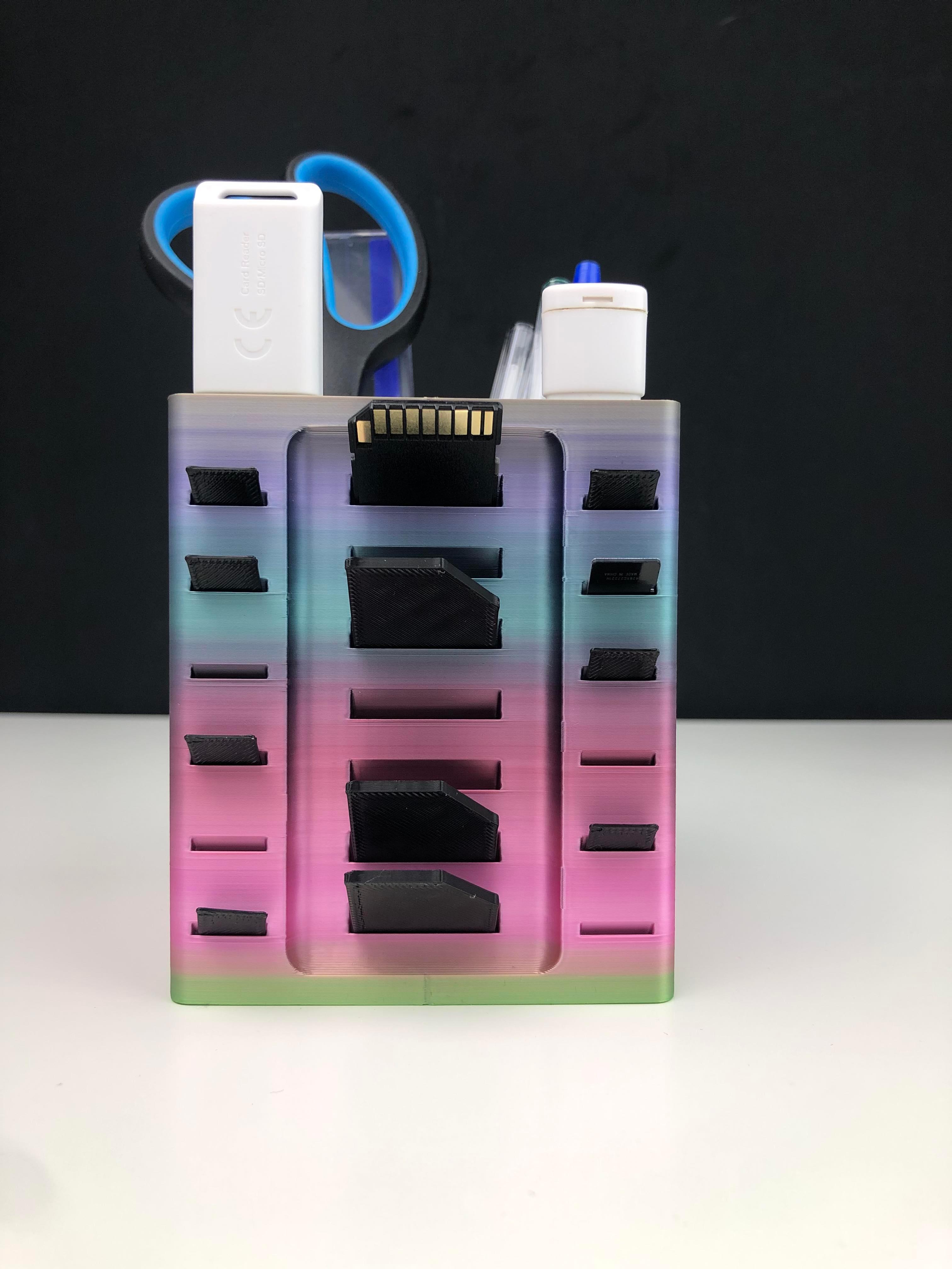 Stationary Organizer with USB/SD and Micro SD Holders 3d model